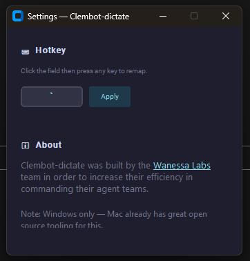 Clembot-dictate screenshot 2