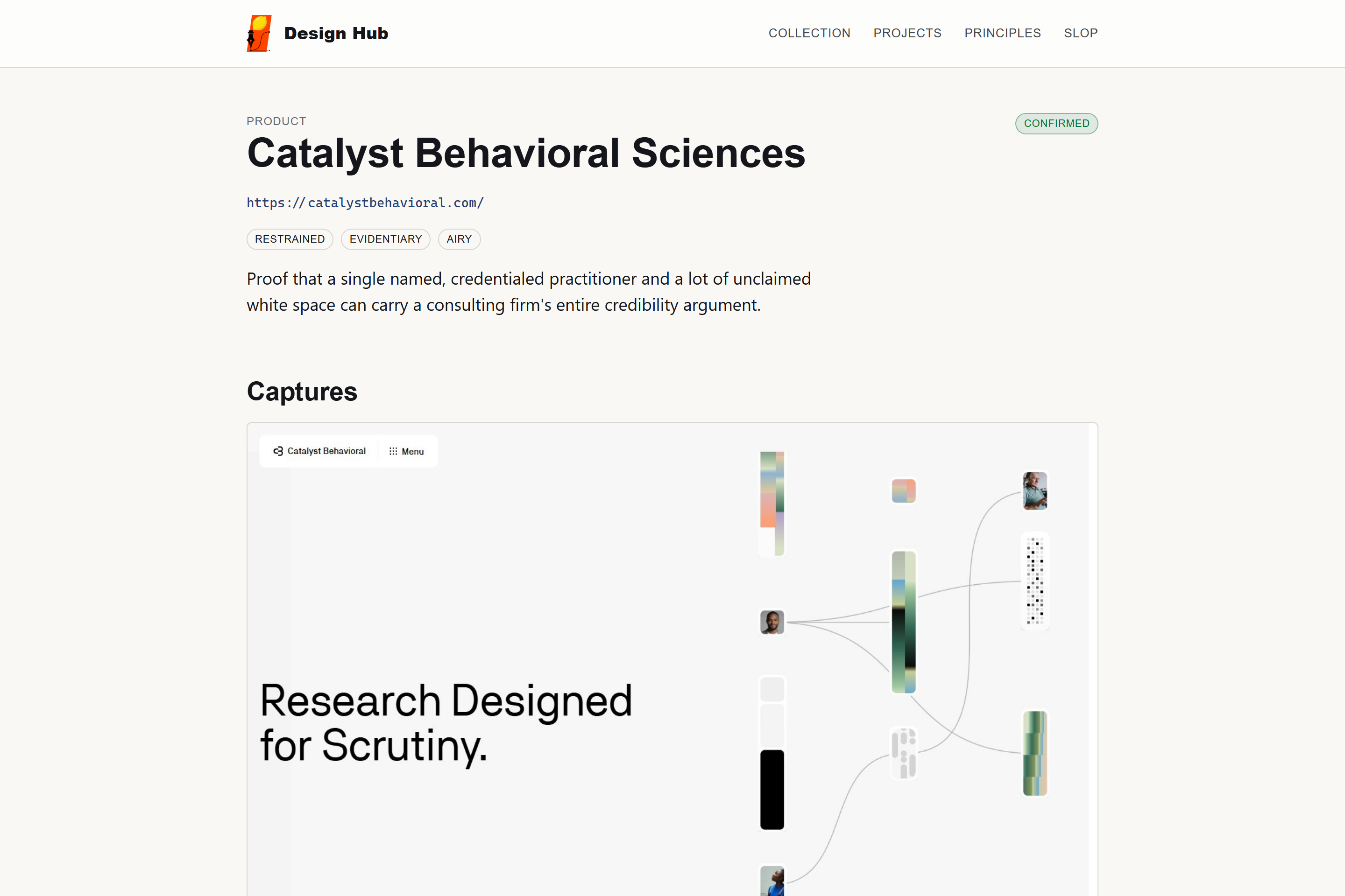 A reference page. Every principle states the rule, the evidence on the page, and where it stops working.