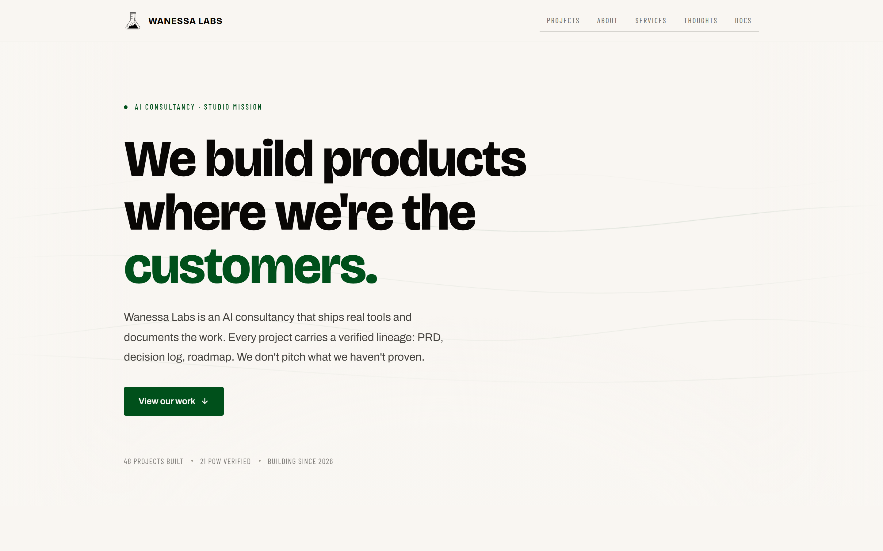 An AI consultancy that ships real tools, and documents the work rather than pitching it.
